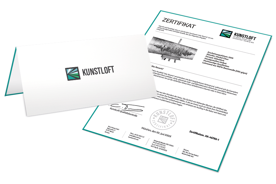 Inklusive hochwertigem XXL Gemälde Zertifikat