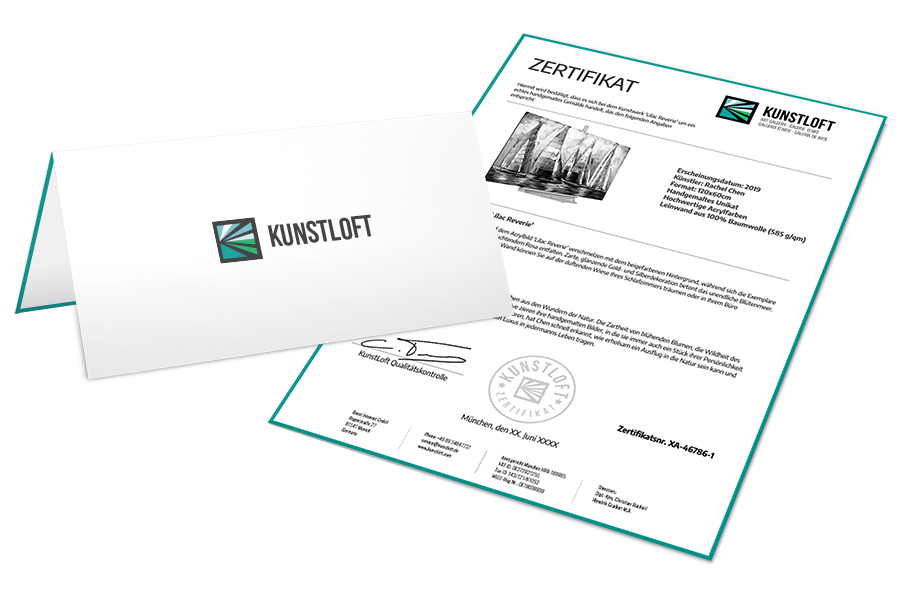 Inklusive hochwertigem XXL Gemälde Zertifikat