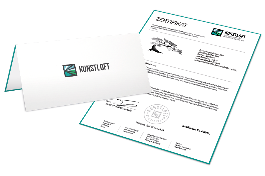 Inklusive hochwertigem XXL Gemälde Zertifikat